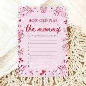 Pink Hand Drawn How Old Was The Mommy Game Kaart