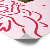 Pink Hand Drawn How Old Were Bride & Groom Sign Poster (Hoek)