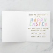 Pink Happy 1st Easter Egg Godgirl Carte de nom (Intérieur)