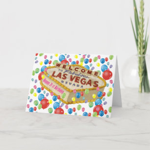 PINK Happy 21 st Birthday Las Vegas Cake Kaart