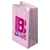 Pink Happy Anniversaire petit sac cadeau (Devant Angle)