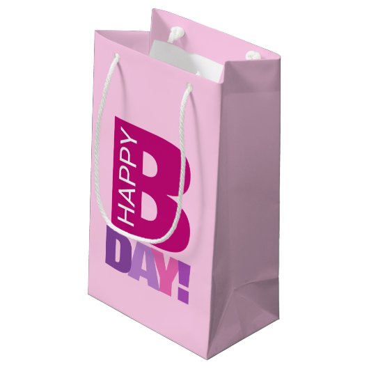 Pink Happy Anniversaire petit sac cadeau (Dos Angle)