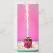 Pink Happy Birthday Flat Card – Cake&Candle Theme (Achterkant)