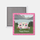 Pink Happy Camper Glampers Magnet (Recto/Verso)