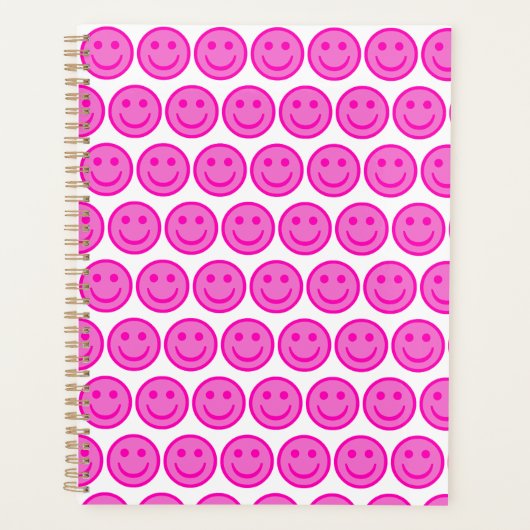 Pink Happy Face Planner (Devant)