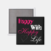 Pink Happy Femme Happy Life Magnet (Recto/Verso)