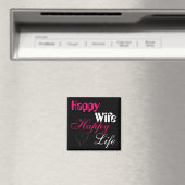 Pink Happy Femme Happy Life Magnet (In Situ (Lave-vaisselle))