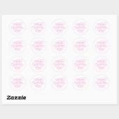Pink Happy Valentines Day Calligraphy Ronde Sticker (Vel)
