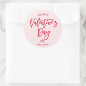 Pink Happy Valentines Day Round Sticker (Sac)