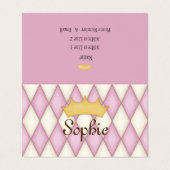 Pink Harlequin Specialized Princess Play Date Visitekaartjes (Buitenkant ongevouwen)