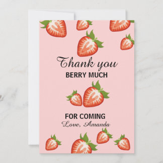 Pink Hartelijk dank Berry Eerste Verjaardag Kaart