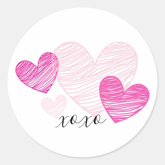 PInk Hartelijk XOXO persoonlijke stickers (Voorkant)