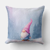 Pink Hat Winter Gnome Kussen (Voorkant)