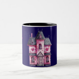 Pink Haunted House Tweekleurige Koffiemok