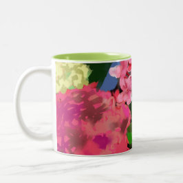 Pink Hawaiian Flower Tweekleurige Koffiemok