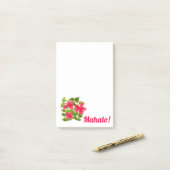 Pink Hawaiian Hibiscus Mahalo Post-it® Notes (Op bureau)
