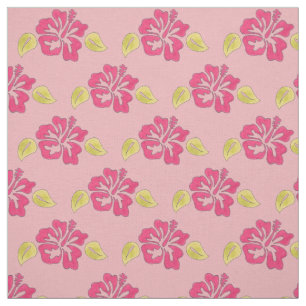 Pink Hawaiian Tropical Island Hibiscus Flower Stof