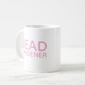 Pink Head Gardener koffie mok (Voorkant links)