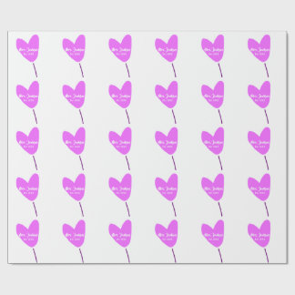 Pink heart balloon Mrs add name est. Add year love Cadeaupapier