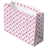 Pink Heart Breast Cancer Awareness Pattern Groot Cadeauzakje (Achterkant Gekanteld)