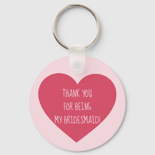 Pink Heart Bridesmaid bedankt Sleutelhanger