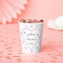 Pink Heart Butterfly meisje baby shower