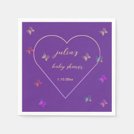 Pink Heart Butterfly meisje baby shower Servet