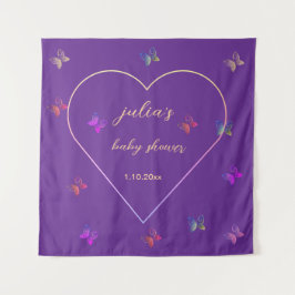 Pink Heart Butterfly meisje baby shower Wandkleed