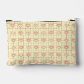 Pink Heart Checkered Pattern Valentijnsdag Etui (Achterkant)