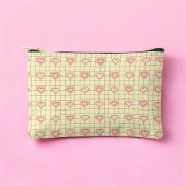 Pink Heart Checkered Pattern Valentijnsdag Etui