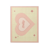 Pink Heart Checkered Pattern Valentijnsdag Notitieblok (Gedraaid)