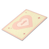 Pink Heart Checkered Pattern Valentijnsdag Notitieblok (Schuin)