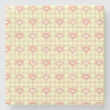 Pink Heart Checkered Pattern Valentijnsdag