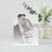 Pink Heart Classic Romantic 2 Foto's Weddenschap (Staand voorkant)