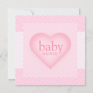 Pink Heart Collage Girl Baby shower invitation