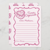 Pink Heart Coquette Cherry Cake Time Capsule Kaart (Voorkant / Achterkant)