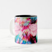 Pink Heart Crystal Abstract Art Mug (Devant gauche)