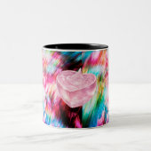 Pink Heart Crystal Abstract Art Mug (Centre)