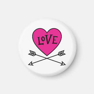 Pink Heart Cupid's Bows LOVE Magnet Magneet