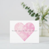 Pink Heart Dank u Briefkaart (Staand voorkant)