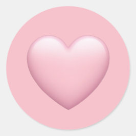 Pink Heart Emoji - Zachte en liefdevolle symbolisc Ronde Sticker