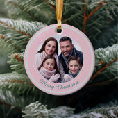 Pink Heart Familie Kerst Ornament