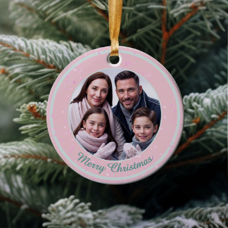 Pink Heart Familie Kerst Ornament