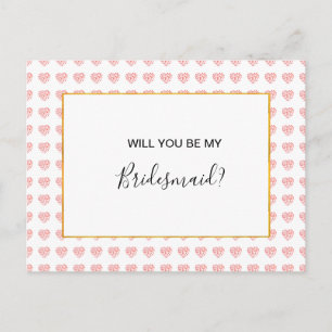 Pink Heart Floral Garland Matron of Ereer Uitnodiging Briefkaart