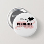 Pink Heart Florida Ronde Button 5,7 Cm (Voorkant /achterkant)