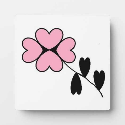 PINK HEART FLOWER FOTOPLAAT (Voorkant)