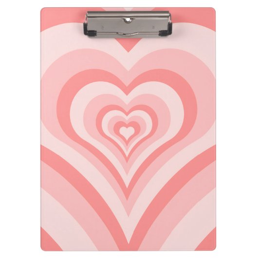 Pink Heart Gradient Pattern – Cute Girly Love Klembord (Voorkant)