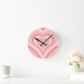 Pink Heart Gradient Pattern – Cute Girly Love Ronde Klok (Huis)