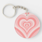 Pink Heart Gradient Pattern – Cute Girly Love Sleutelhanger (Voorkant)