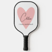 Pink Heart I Love Pickleball Aangepaste naam Paddle (Achterkant)